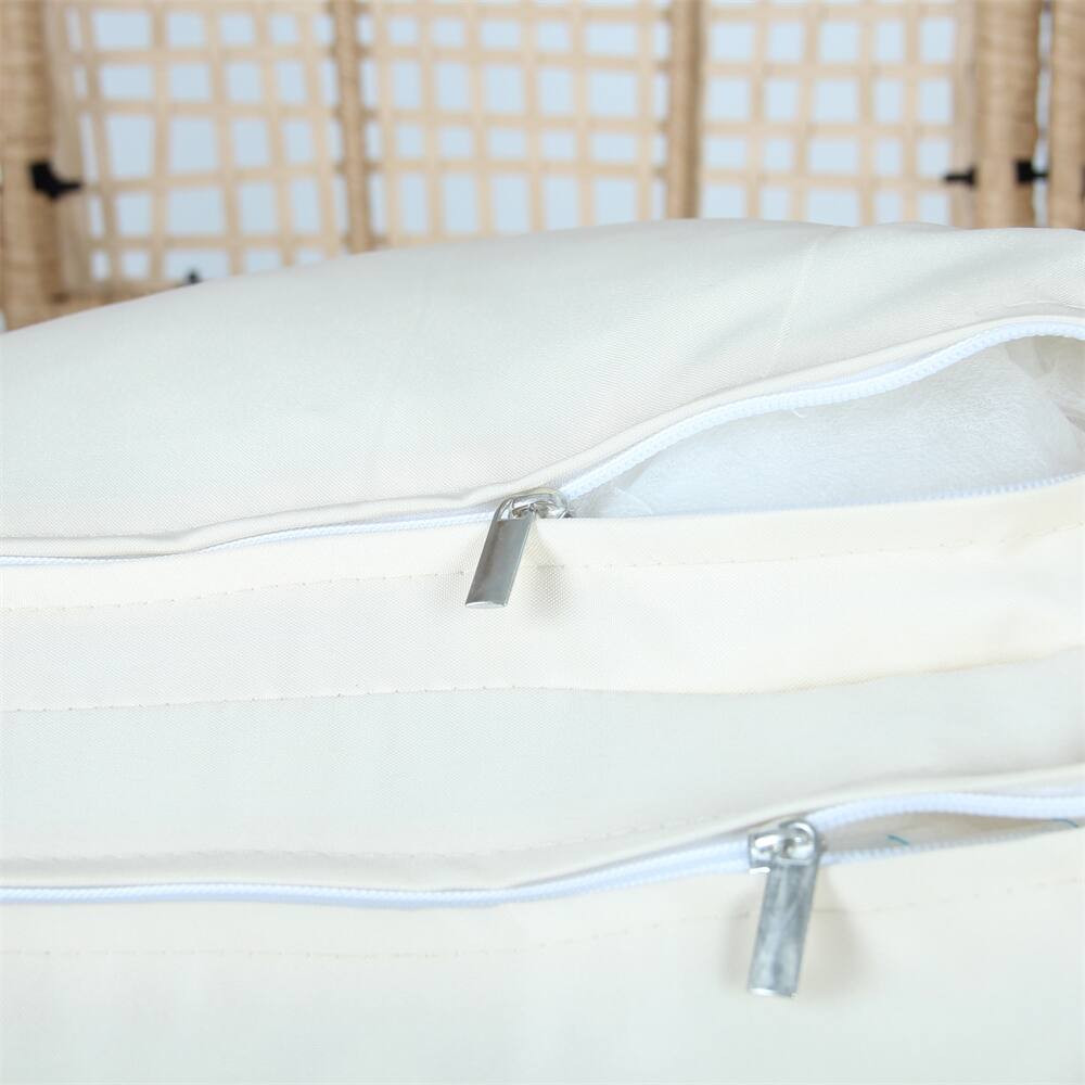 Patio PE Wicker Egg Chair Model 3 w/ Rattan Beige Cushion, Side Table