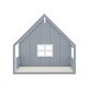 preview thumbnail 30 of 31, Full Size House Bed with Window and Fence Design, Solid Wood Floor Montessori Bed with LED Light and Roof Frame