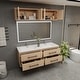 preview thumbnail 18 of 26, Victoria 48'' Floating Double Sink Vanity with LED light Top Cabinet