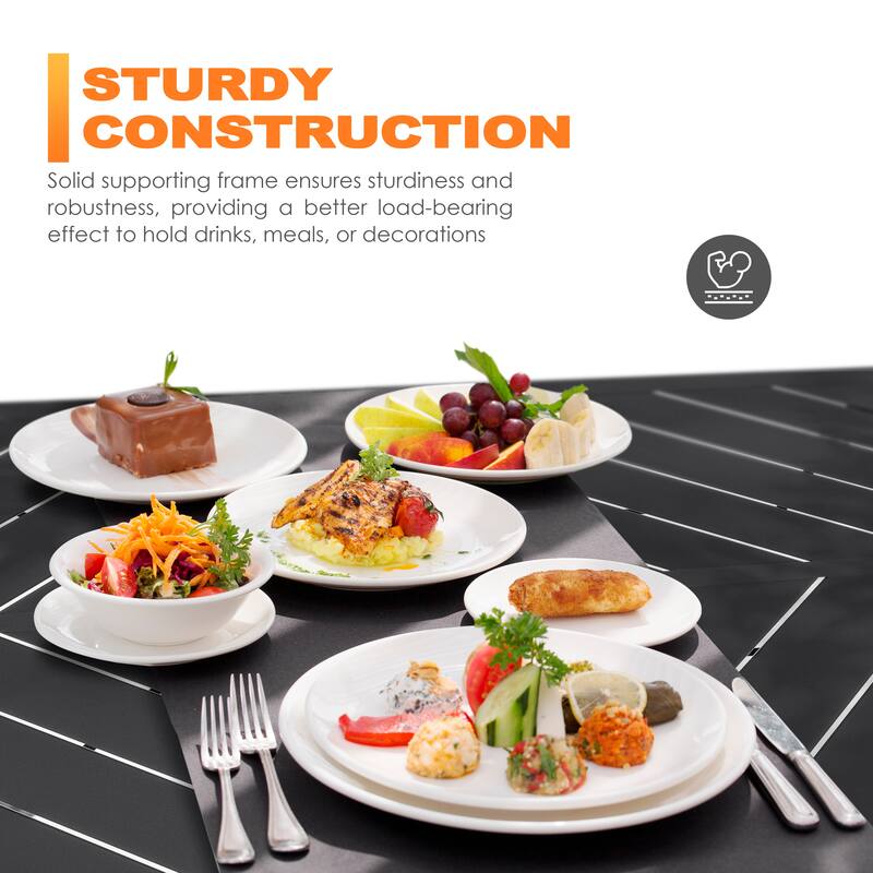 Outdoor Dining Set of 7, Textilene Chairs and Iron Splicing Dining Table