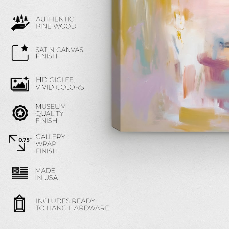 Wynwood Studio Abstract Yogurt n Biscuit in a Bowl Pink and Light Pink Modern & Contemporary Wall Art Canvas Print