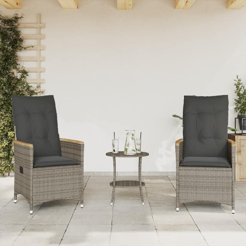 vidaXL Bistro Set Beige/Black/Brown/Grey - 23.2 x 22.0 x 36.2