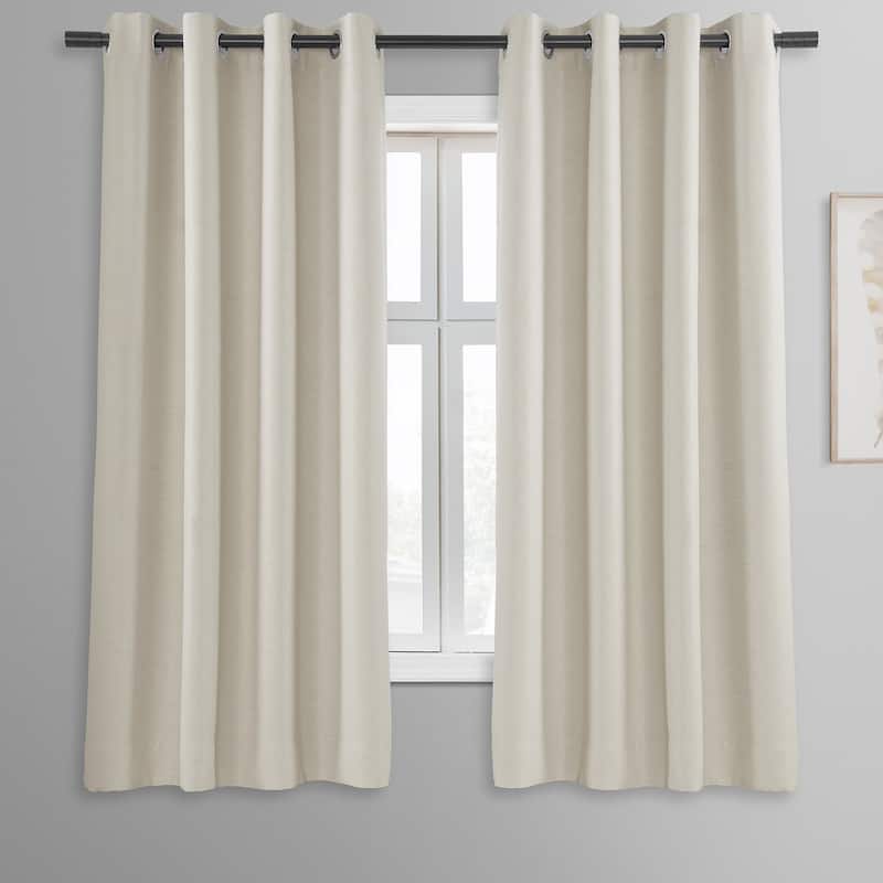 Exclusive Fabrics Bellino 63 In Grommet Room Darkening Curtain Panel (1 Panel) - 50 x 63 - Oat Cream