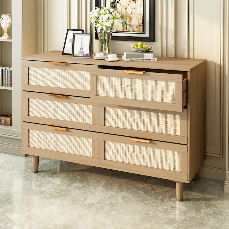 6 drawers Rattan dresser Rattan Drawer