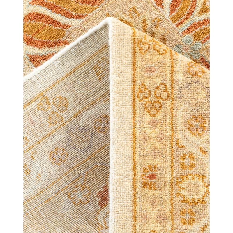 Overton Hand Knotted Wool Vintage Inspired Modern Contemporary Eclectic Ivory Area Rug - 10' 4" X 8' 0"
