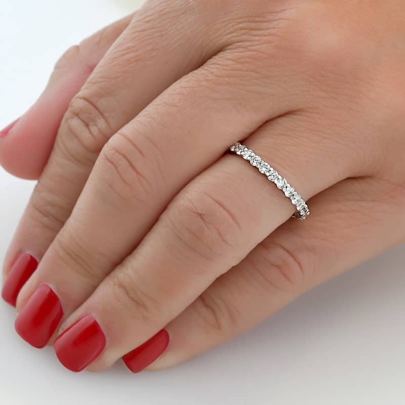 1 1/3CT Diamond Eternity Wedding Ring White Gold