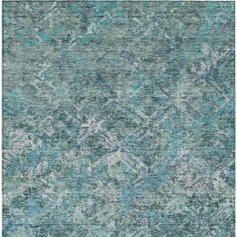 HomeRoots Geometric Transitional Rectangle Outdoor Rug
