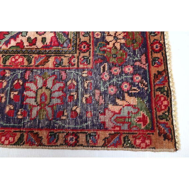 ECARPETGALLERY Hand-knotted Antalya Vintage Navy Wool Rug - 6'5 x 9'5