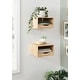 preview thumbnail 8 of 44, Kate and Laurel Hutton Floating Wall Shelf with Drawer - 12.5x10x7