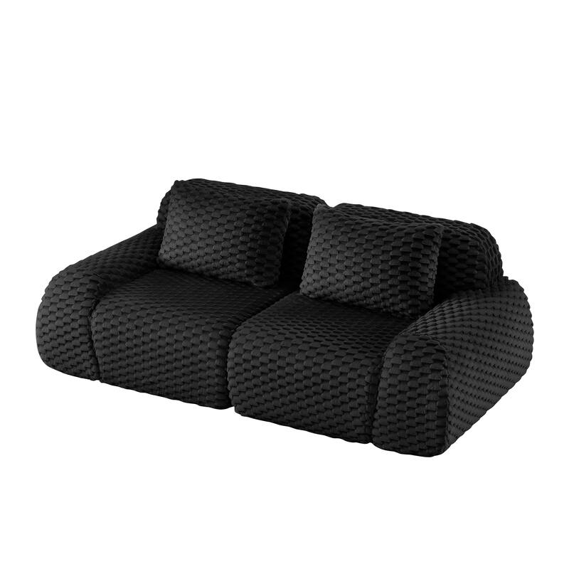 82" Modern Modular Sectional Sofa, Oversized 2-Seater Couch with Deep Seat, Flannelette Fabric Boneless Sofa