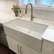 preview thumbnail 7 of 14, Austen Crisp White Fireclay 36" Single Bowl Farmhouse Apron Front Undermount Kitchen Sink and Drain