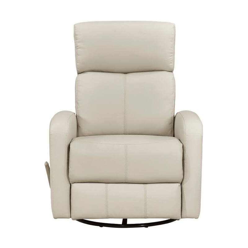Creek 31.5" Leather Manual Swivel Glider Recliner - 360-Degree Swivel