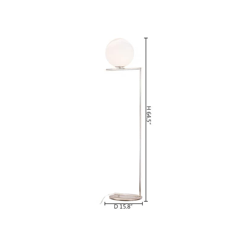 Transitional 1-Light Satin Nickel Frame Floor Lamp