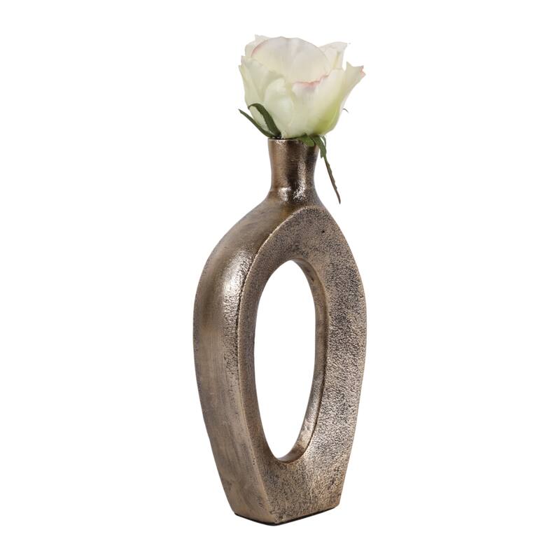 Modern Metal Open Cut Out Bud Vase - Tall Flower Vase