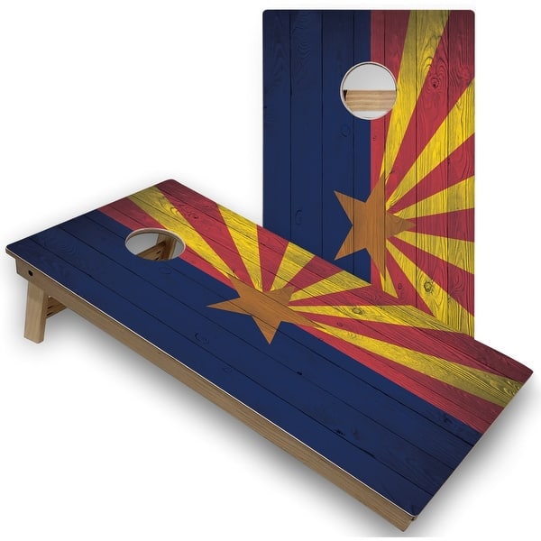slide 2 of 7, Arizona Flag Outdoor Cornhole Set All-Weather 2x4 - Include ALL Accessories