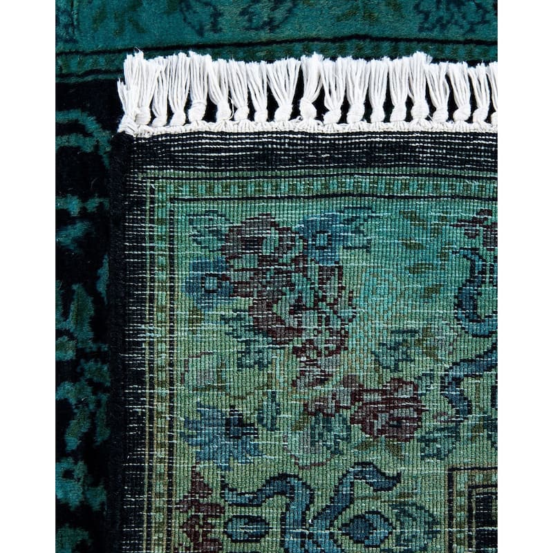 Fine Vibrance, One-of-a-Kind Hand-Knotted Area Rug - Black, 2' 7" x 9' 2" - 2' 7" x 9' 2"