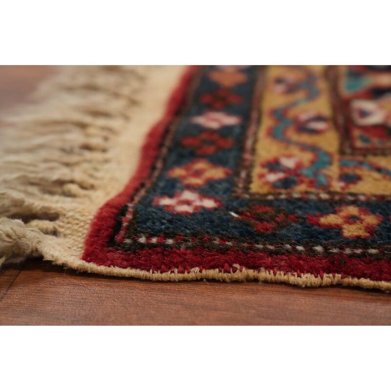 Hand Knotted Oriental 100% Wool Carpet Traditional Geometric Red Ardebil Area Rug - 7' 5'' X 4' 5''