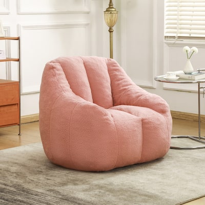 Fluffy Bean Bag Lazy Sofa Chair with Tufted Soft Stuffed Filling & Memory Foam