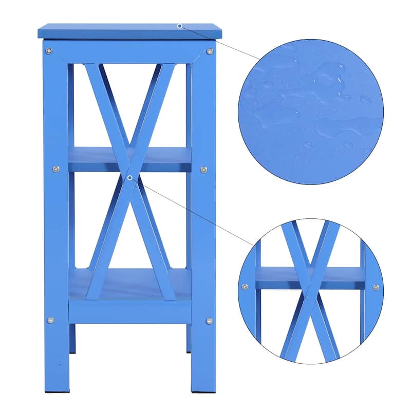 Modern Nightstand with 3-Tier Storage Shelves