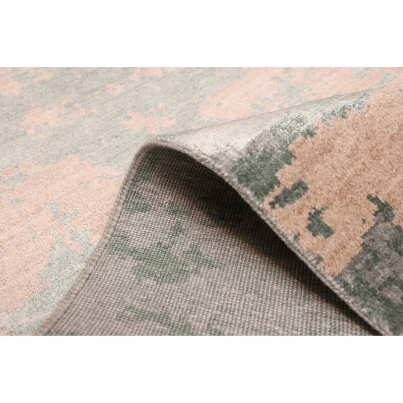 ECARPETGALLERY Hand-knotted Legacy Teal Silk, Wool Rug - 2'7 x 19'6