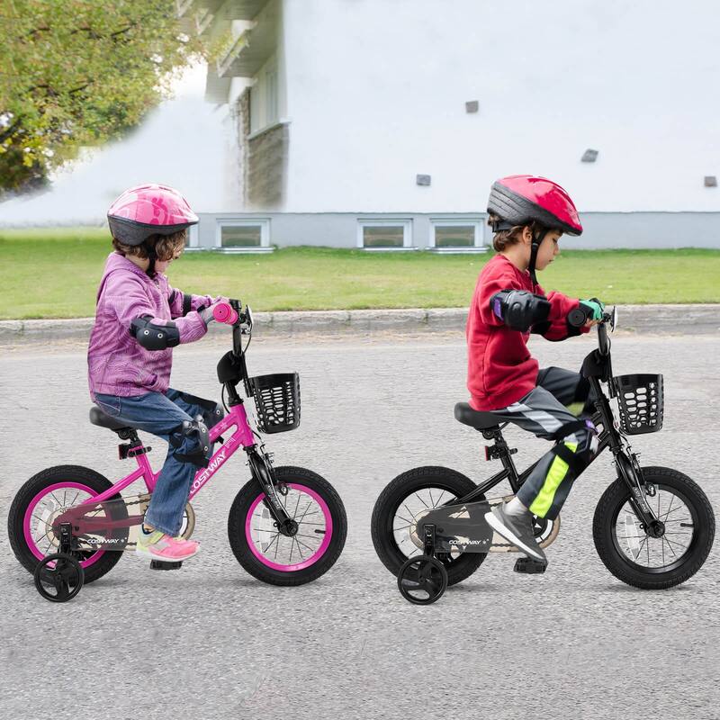Costway 12"/14"/16"/18" Kid’s Bike with Training Wheels Adjustable - See Details
