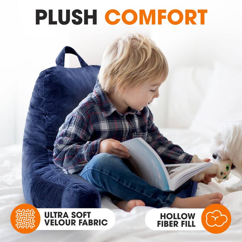 Cheer Collection Kids Size Reading and Backrest Pillow with Armrest
