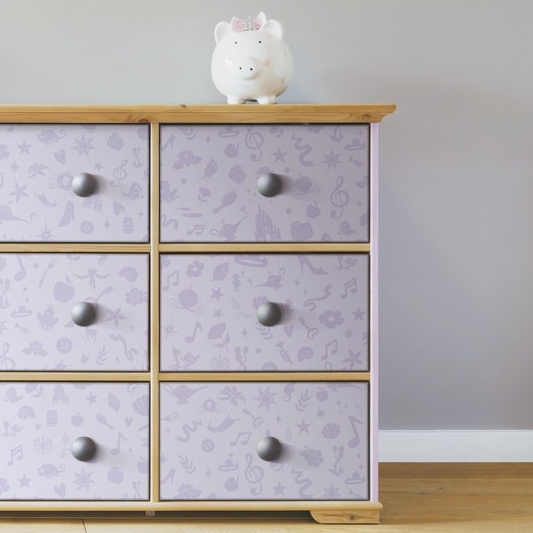 Purple Disney Princess Icons (With Glitter) Peel and Stick