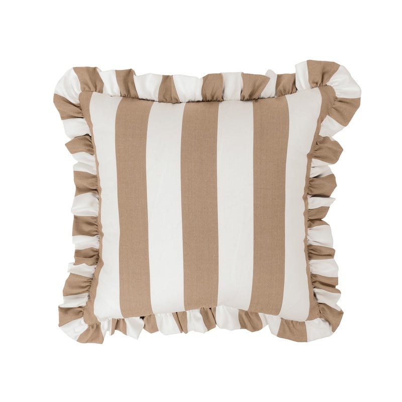 Sherry Kline Cabana Stripe Indoor/Outdoor Set of 2 18" Filled Ruffle Pillow