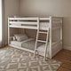 preview thumbnail 1 of 13, Now Furniture Solid Wood Twin Over Twin Low Bunk Bed with Straight Ladder White