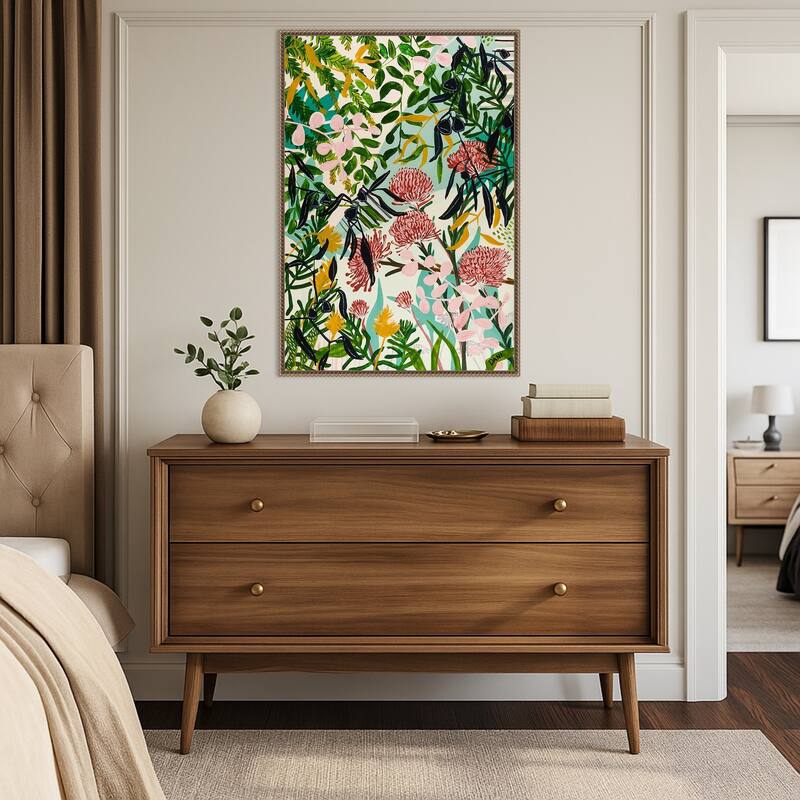 Floral Home by Dani Heyward Framed Canvas Wall Art Print