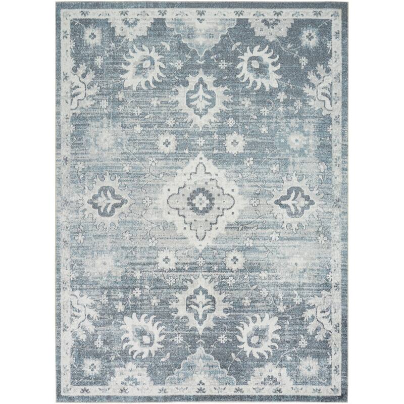Nourison Astra Machine Washable Indoor only Persian Area Rug - 5' 3" x 7' - Denim - Rectangle