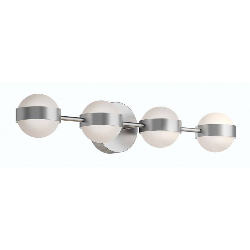 AFX Verona LED Vanity Light - White Acrylic Shade - Satin Nickel - 30"