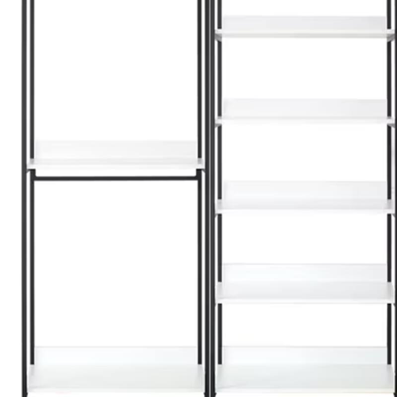 Cox Modular Closet System, 8 Shelves, 3 Hanging Rods, Black Metal