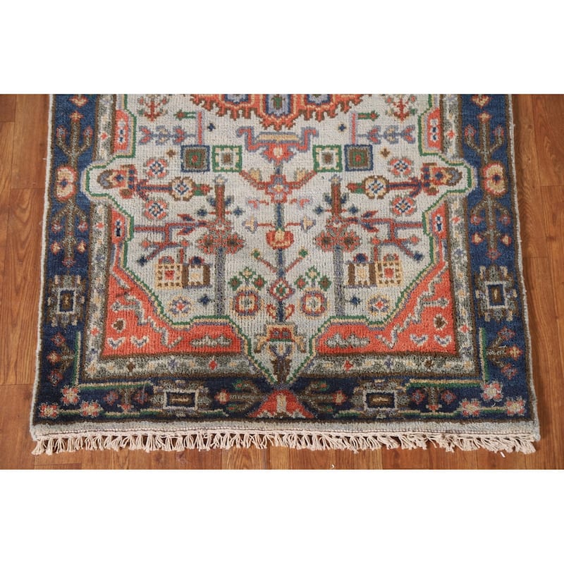 Geometric Kazak Indian Area Rug Handmade Wool Carpet - 3'0"x 5'0"