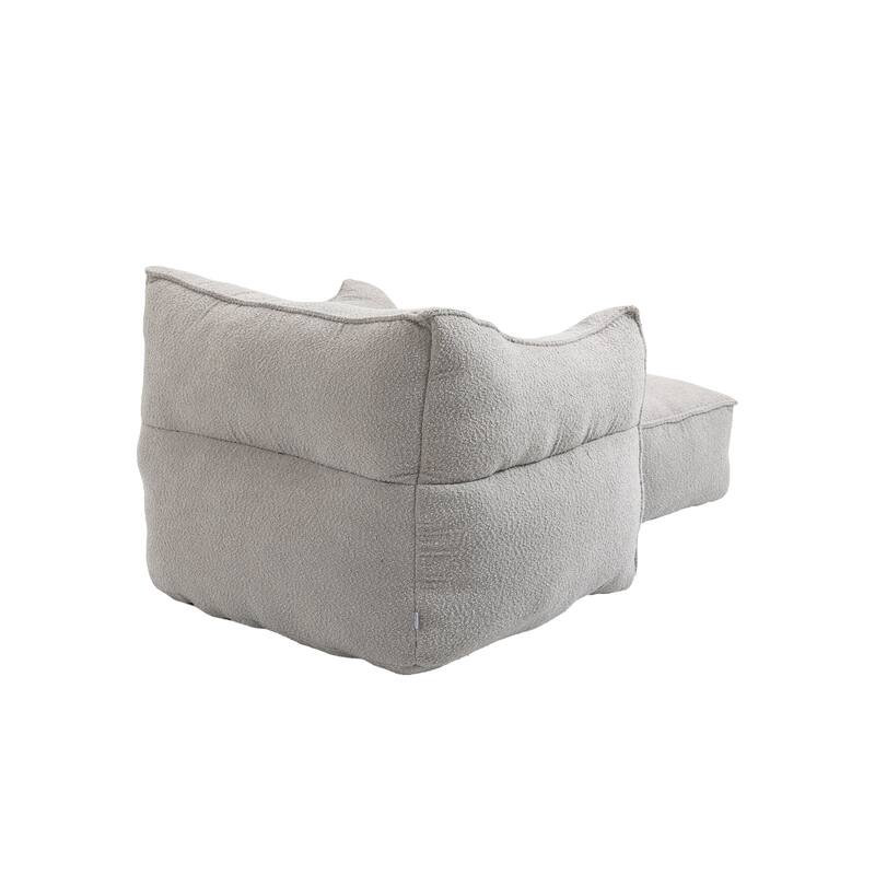 GDFStudio - COOLMORE Boucle Bean Bag Chair with Memory Foam Filling for Ultimate Comfort