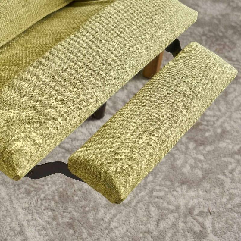Mid-Century Modern Fabric Recliner Chair with Birch Legs by Christopher Knight Home