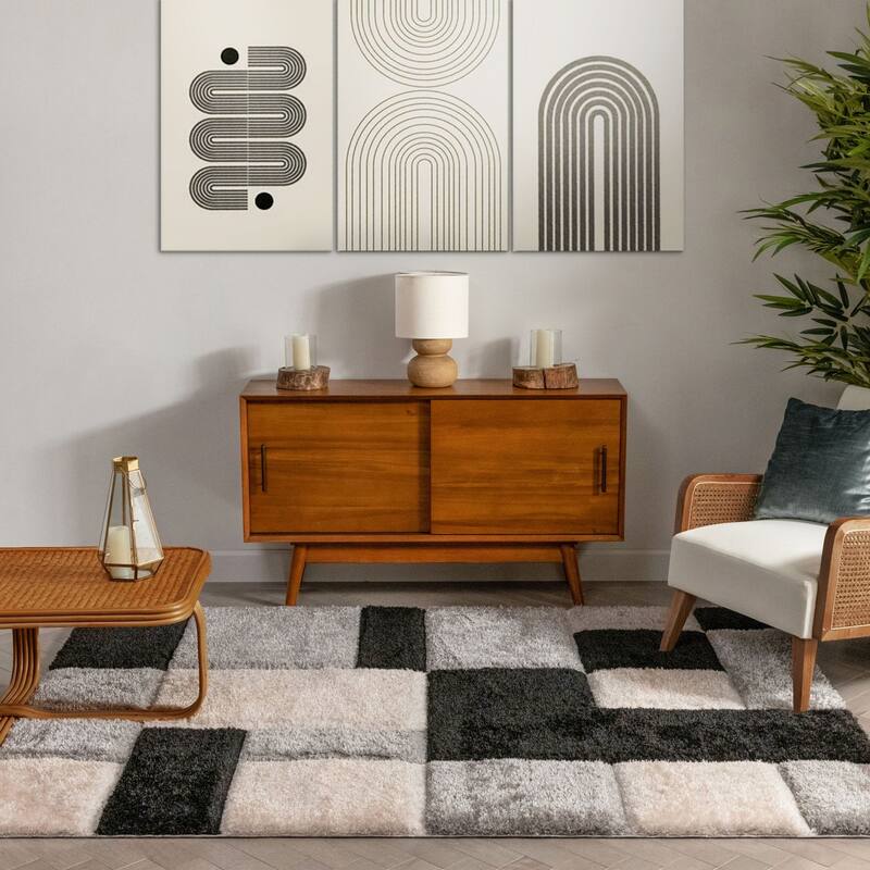 Well Woven San Francisco Escondido Geometric Shag Area Rug