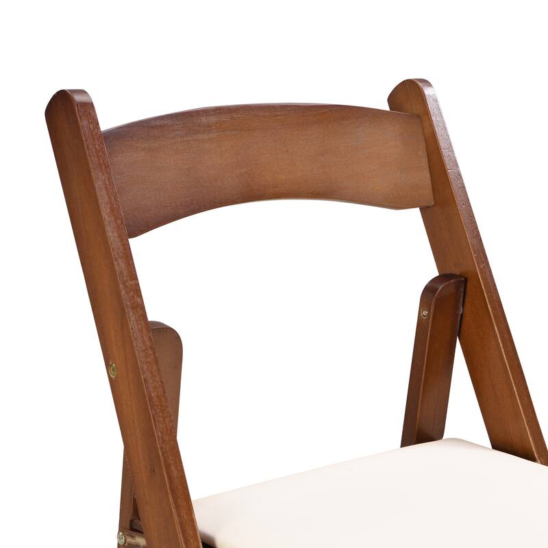 4 Piece Folding Solid Wood PU Leather Kitchen Dining Chair with Backrest Cushion for Dining Room Kitchen Living Room Bedroom