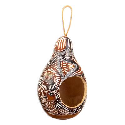Novica Handmade Garden Chant Dried Gourd Birdhouse