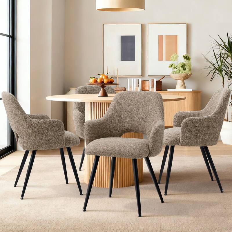 Upholstered Dining Armchair (Set of 4) - Brown