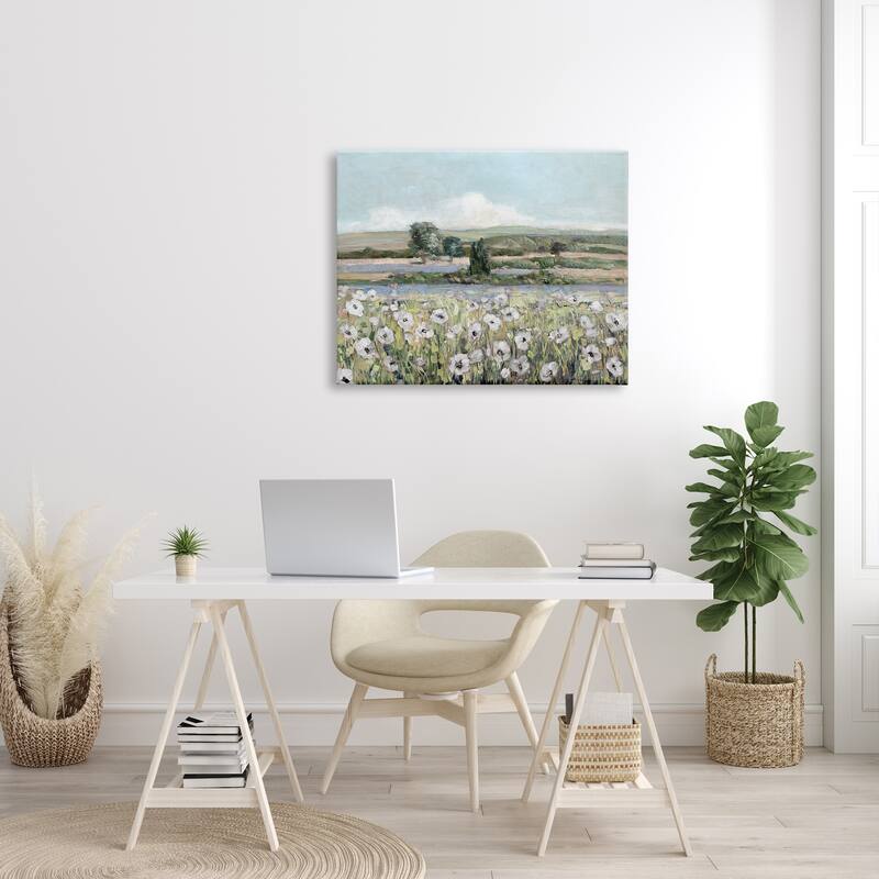 Stupell Rural Flower Meadow Countryside Flowing Streams View Canvas Wall Art, Design by Sally Swatland