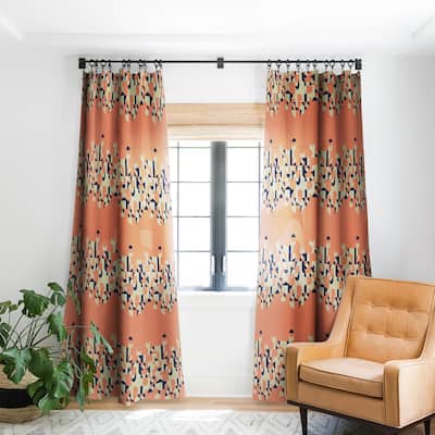 Blackout Modern Geometric Waterfall Made-to-Order Curtain Panel (One Panel)