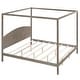preview thumbnail 6 of 9, King Size Canopy Platform Kids Bed Frame with Headboard & Support Legs, Safety Guaranteed, Easy to Assemble, Brown Wash