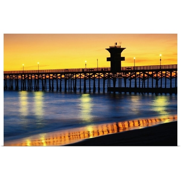 "Seal Beach Pier at sunset" Poster Print