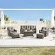 preview thumbnail 91 of 105, Murphy Outdoor Wicker Patio Outdoor Sofa Swivel Chair Coffee Table 6PC - Gray Wicker-Brownish Gray
