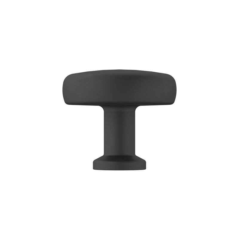 Factor 1-1/4 in (32 mm) Diameter Matte Black Cabinet Knob - 1.25