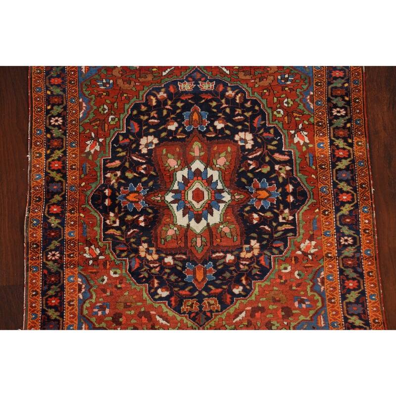 Antique Vegetable Dye Floral Sarouk Farahan Persian Area Rug Handmade - 3'5" x 4'10"