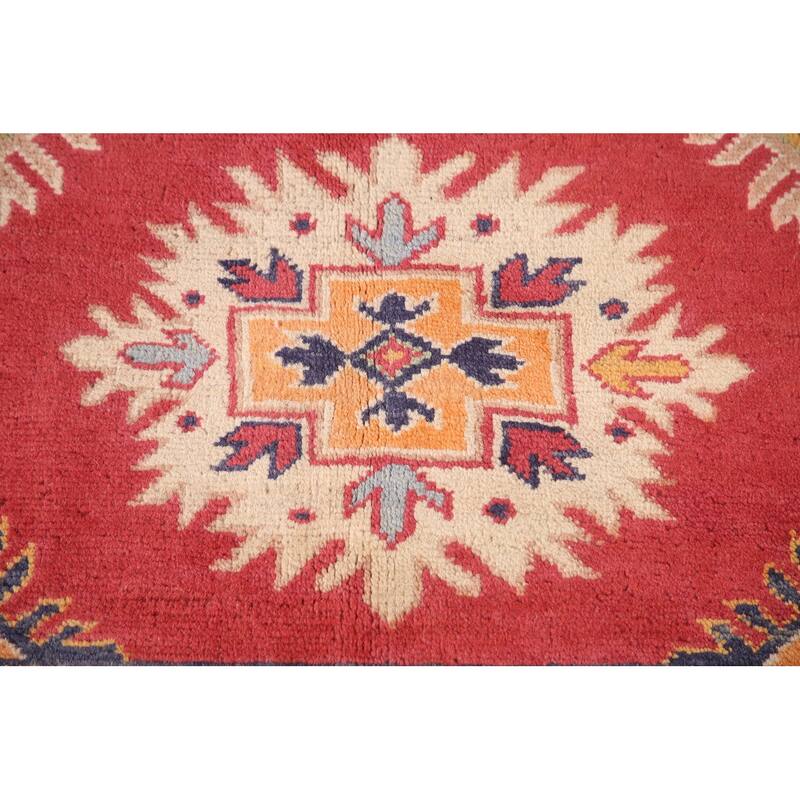 Geometric Kazak Rug Handmade Oriental Wool Carpet - 8'1"x 9'9"