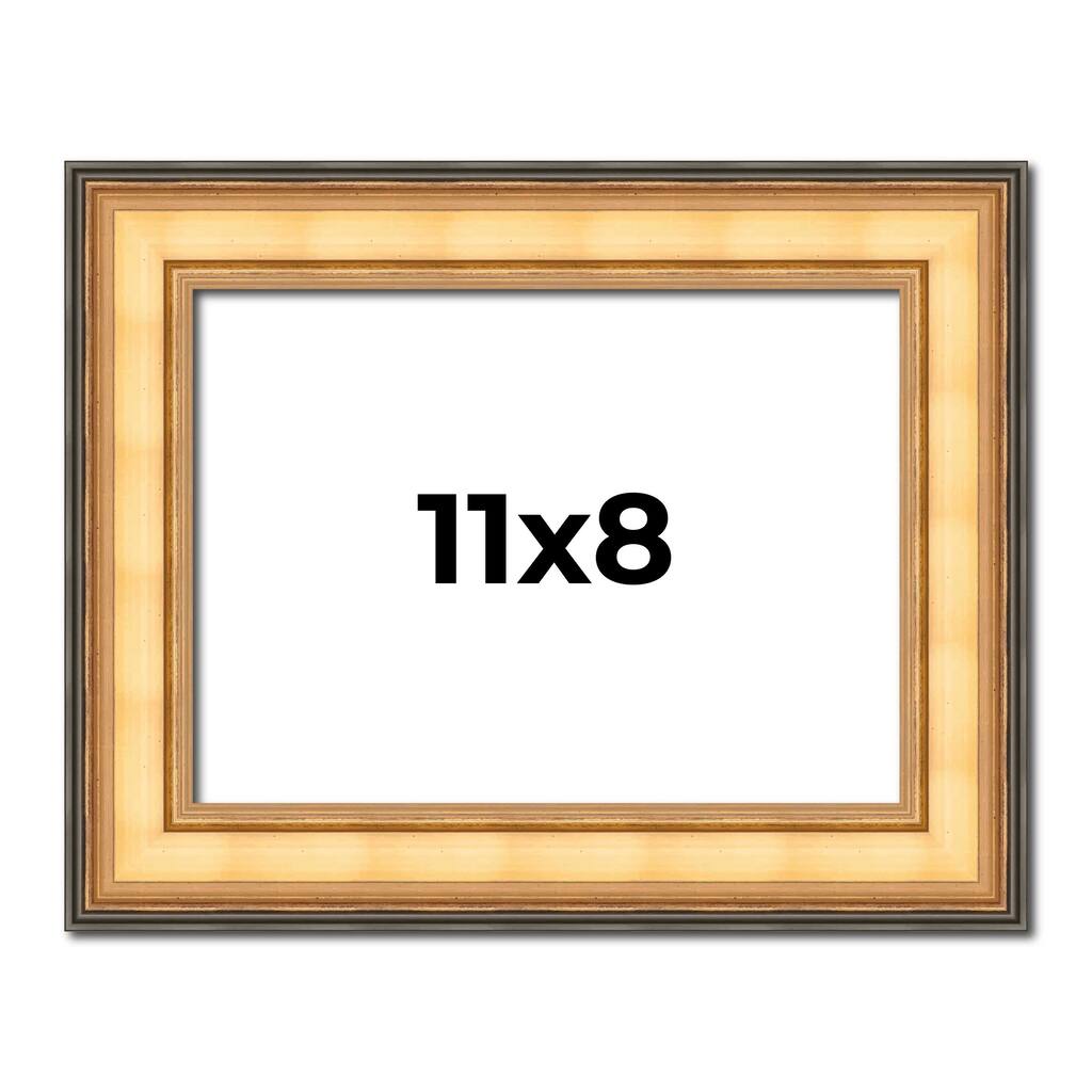 11x8 Frame Gold Plein Aire Solid Wood Picture Frame Width 2 Inches |
