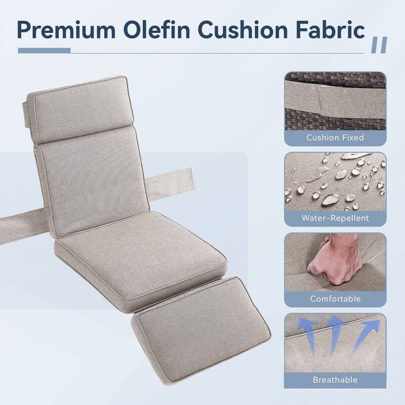 Outdoor Chaise Lounge Chair Adjustable 6-Position